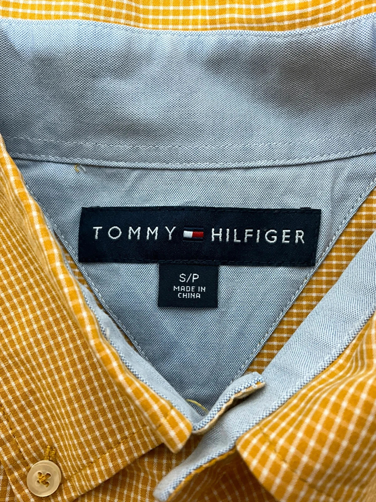 Chemise Tommy Hilfiger S Vichy 100% Coton Jaune Moutarde – photo 5